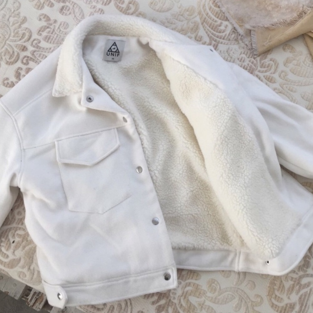 UNIF Manda Shearling Dropped Shoulder Jacket